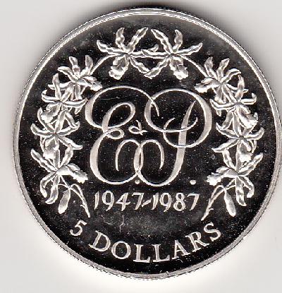 Beschrijving: 5 Dollar  40Th.WEDDING (MINT 317) rare